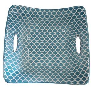 Certified Intl Bronson Pinchot Set of 2 Blue Square Serving Bowls